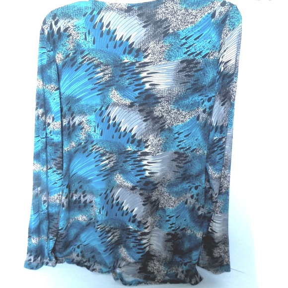 Claudia EV. Top Pleated Front Long Sleeve Sz XL - Picture 3 of 5